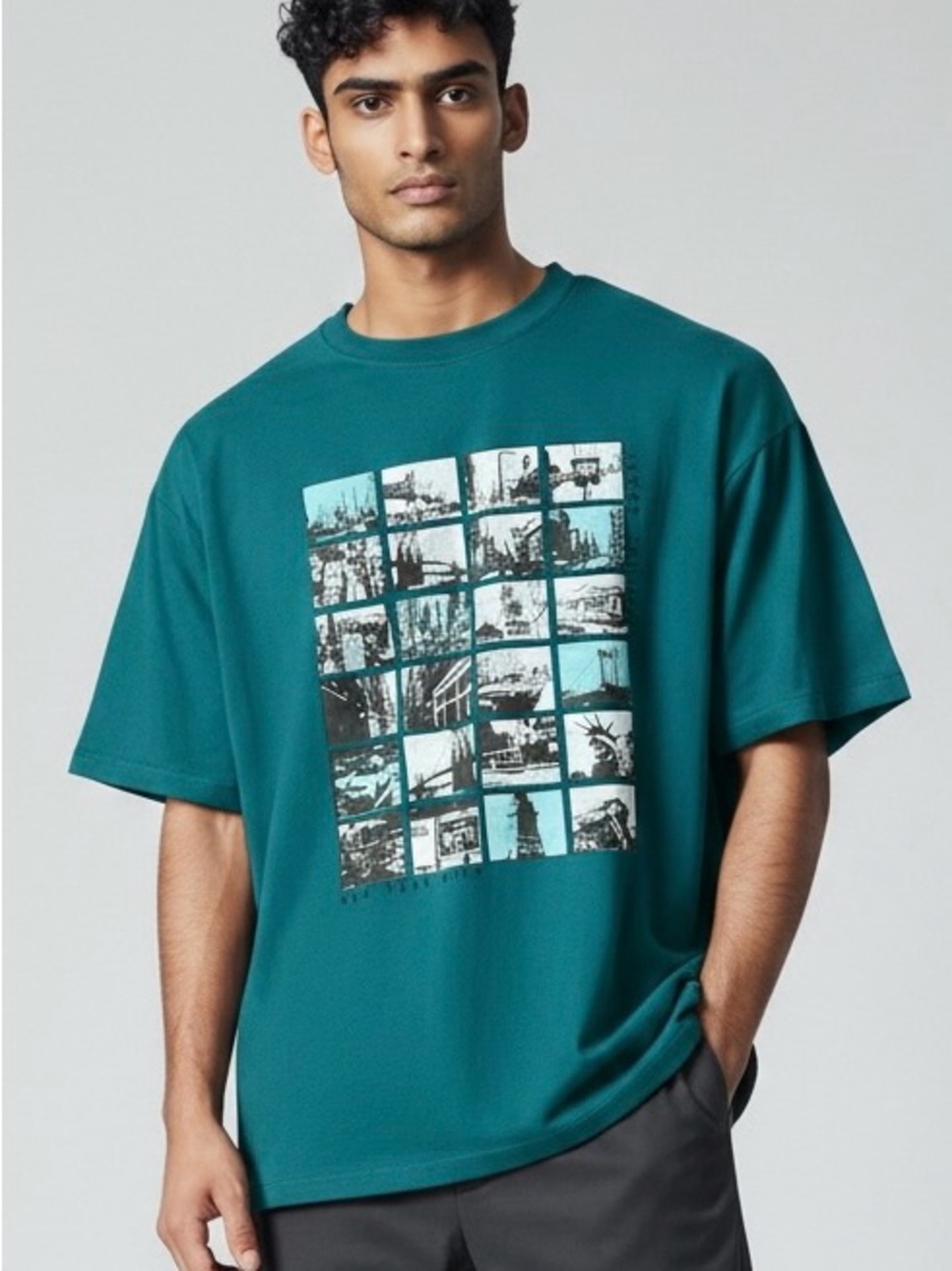 Vertical Men's Teal Graphic Short-Sleeve Tee